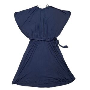 LAmade cold shoulder, dolman sleeve open back casual dress , blue size large NEW